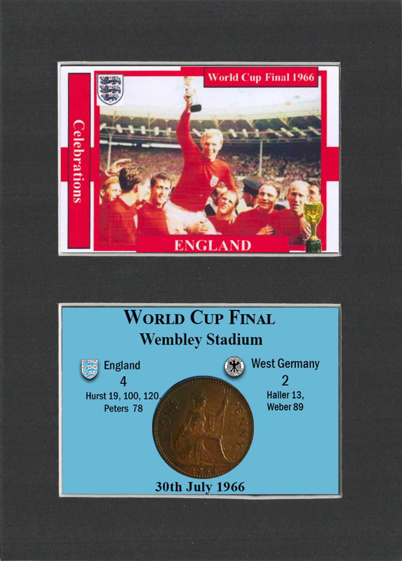 England Celebrates 1966 World Cup Winners Coin & Card Mounted Display