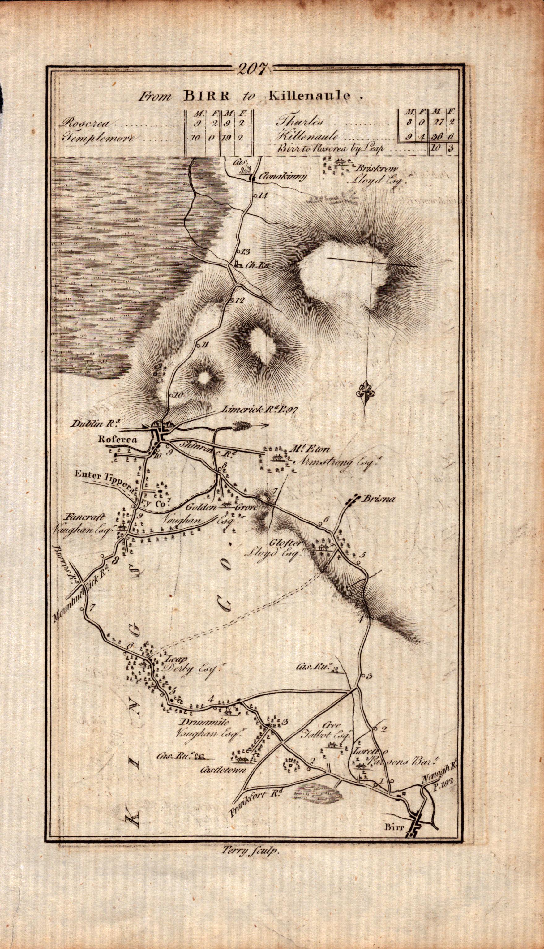 Ireland Rare Antique 1777 Map Birr Templemore Thurles Tipperary . - Image 3 of 4