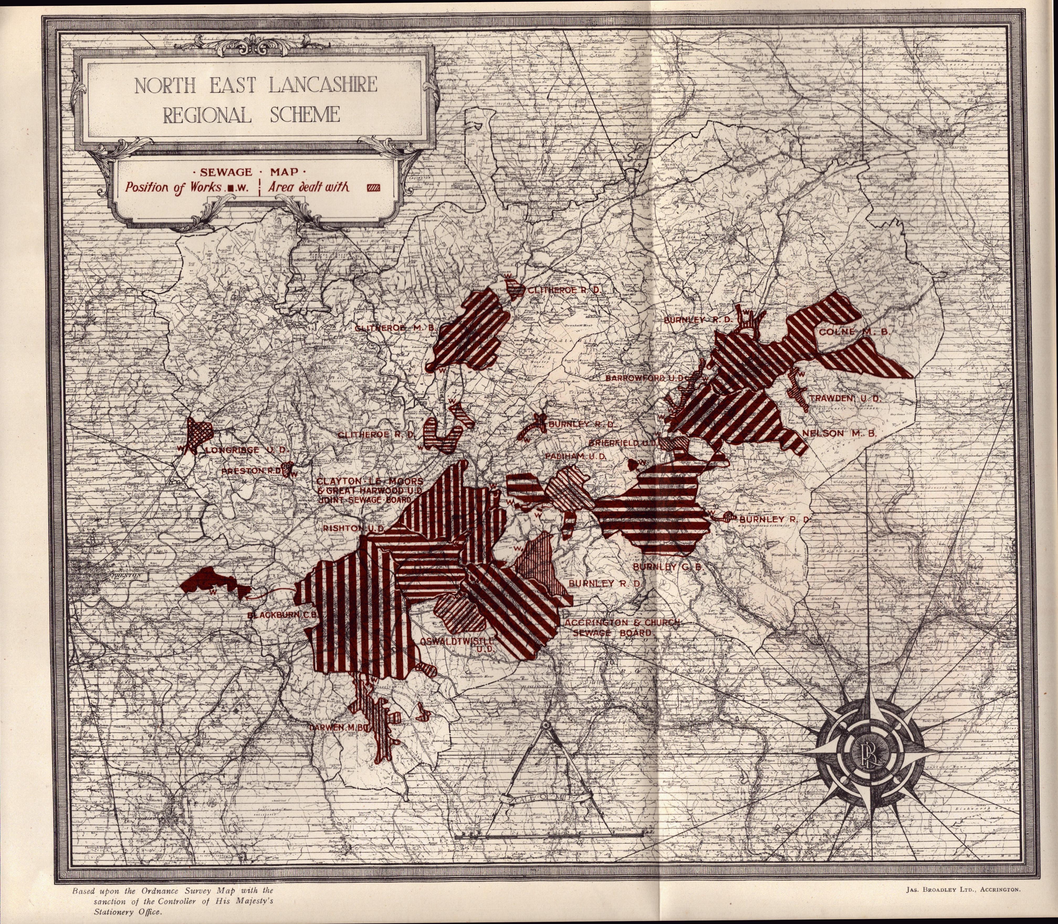 Collection of 9 North-East Lancashire 1929 Regional planning Scheme Report Maps - Image 4 of 10