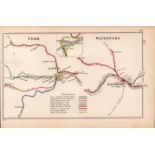 Cork & Waterford Ireland Antique Coloured Railway Diagram-124.