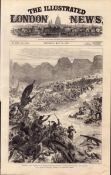 Zulu Wars Attack on The 80th Regiment 1879 Antique Woodcut Print.