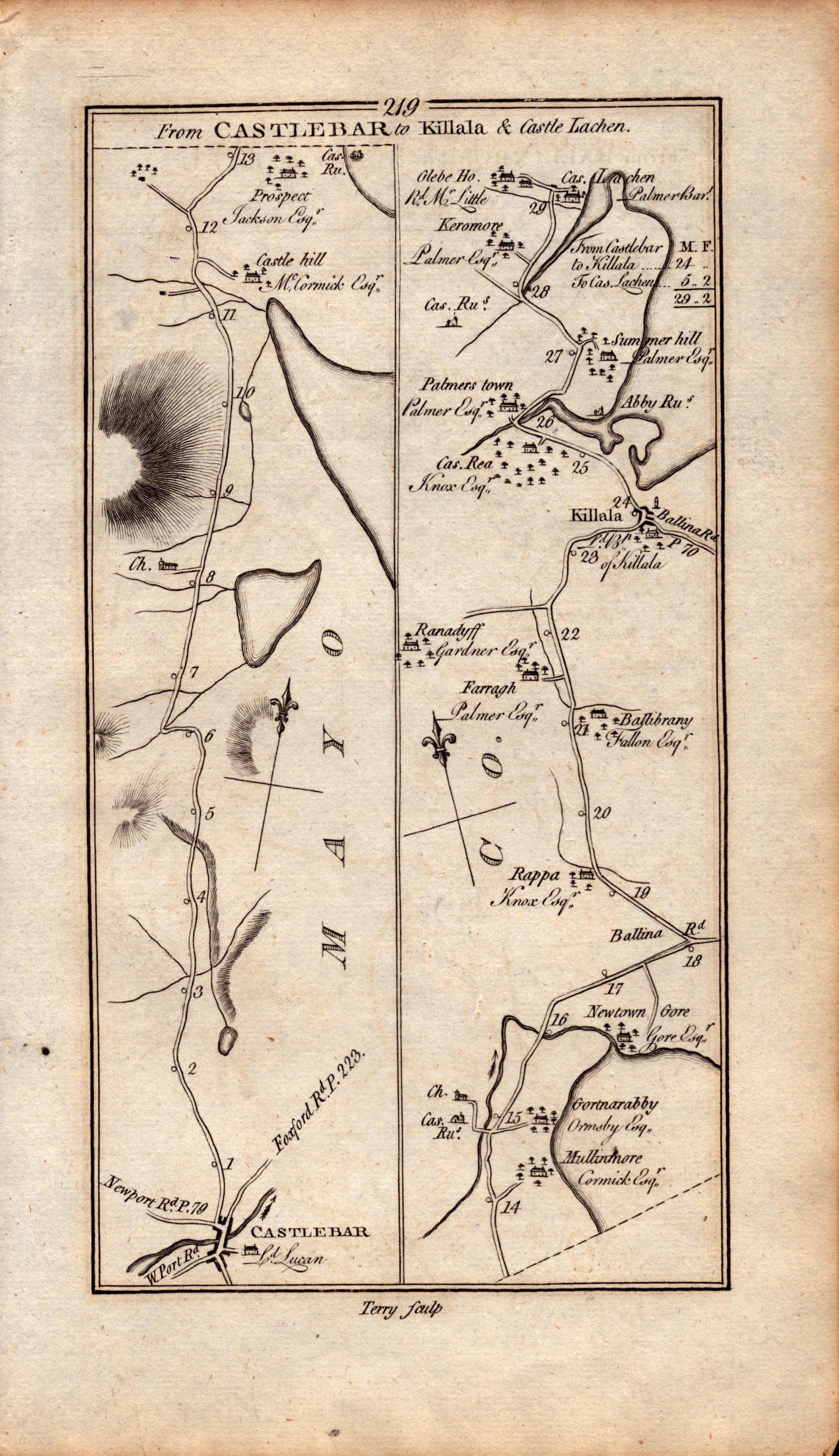 Ireland Rare Antique 1777 Map Mayo Swinford Balla Ballinrobe Killala. - Image 2 of 4