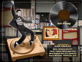 Elvis Presley ""The King"" Original 1935 Birth Penny Designed Metal Coin Gift Set