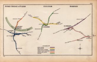 Putney Bridge & Fulham London Antique Railway Diagram-133.