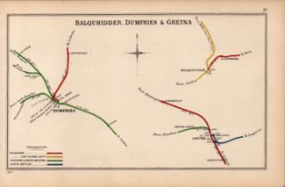 Gretna Green Dumfries Balquhidder Scotland Antique Railway Diagram-25.