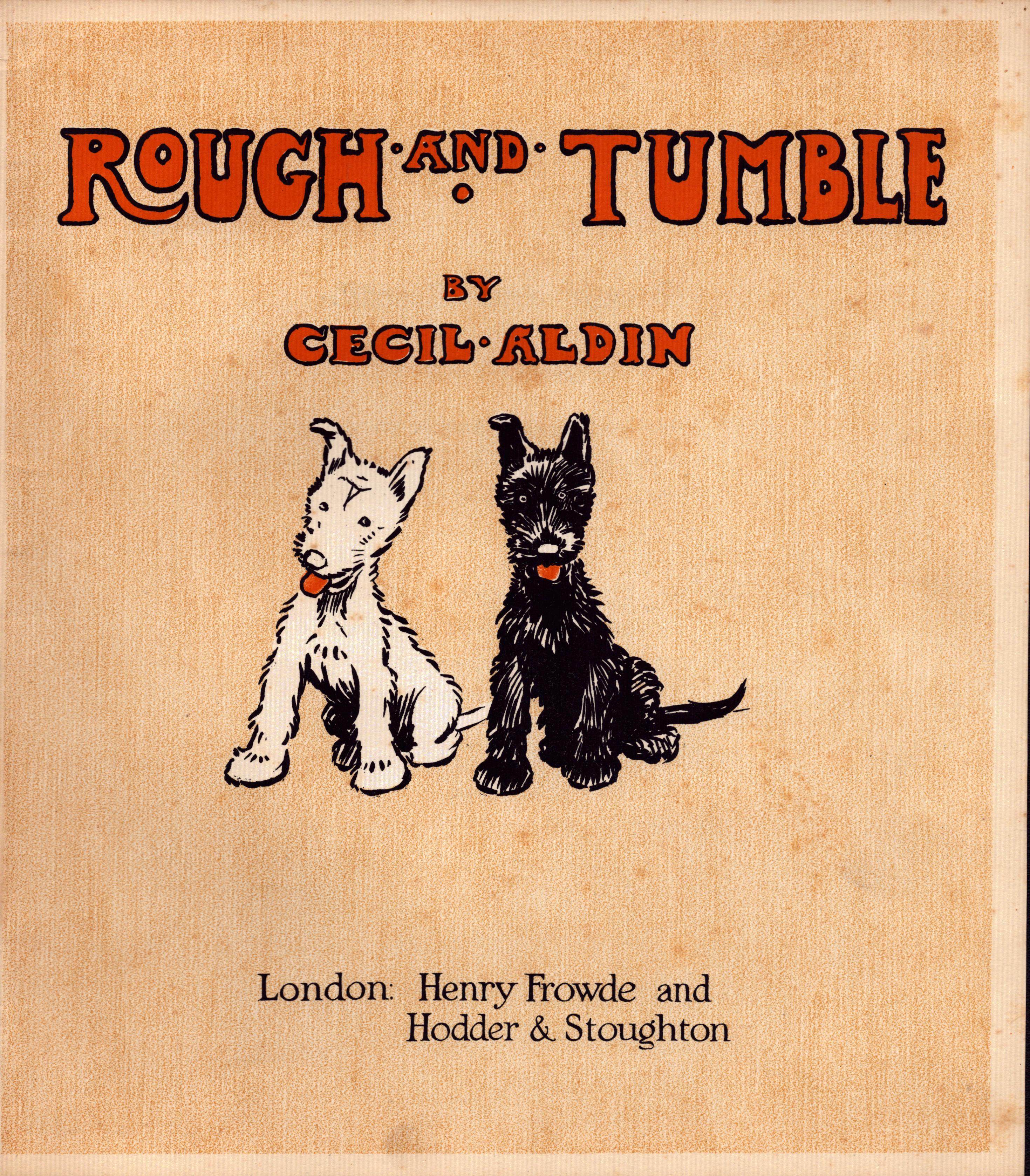 Cecil Aldin “Rough & Tumble” Scotch Terriers Antique Colour Illustration.