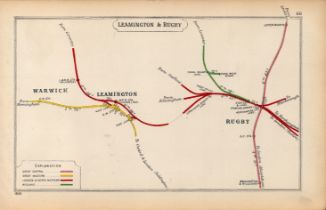 Leamington Spa & Rugby Detailed Antique Railway Diagram-66.