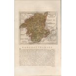 Worcestershire Antique c1783 F Grose Copper Coloured George III Map.