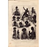 Zulu Warriors, Rain Maker, Doctor, 1879 Antique Woodcut Print.