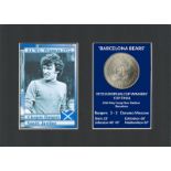 Sandy Jardine Rangers FC 1972 ECWC Mounted Card & Coin Gift Set.