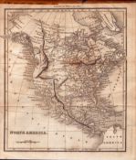 North America Rare 200 Years Old George VI Antique 1822 Map.