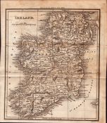 Ireland Rare 200 Years Old George VI Antique J Walker 1822 Map.