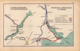 Dundalk Newry Londonderry Ireland Antique Railway Diagram-123.