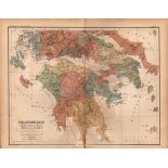 Antique 1867 Classical Map Peloponnesus, Attica, Boetia, Phocis.