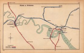 Alloa & Sterling Scotland Antique Railway Junction Diagram-116