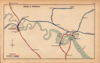 Alloa & Sterling Scotland Antique Railway Junction Diagram-116