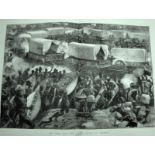 The Zulu War The Method of Defence Antique 1879 Woodgrain Print.