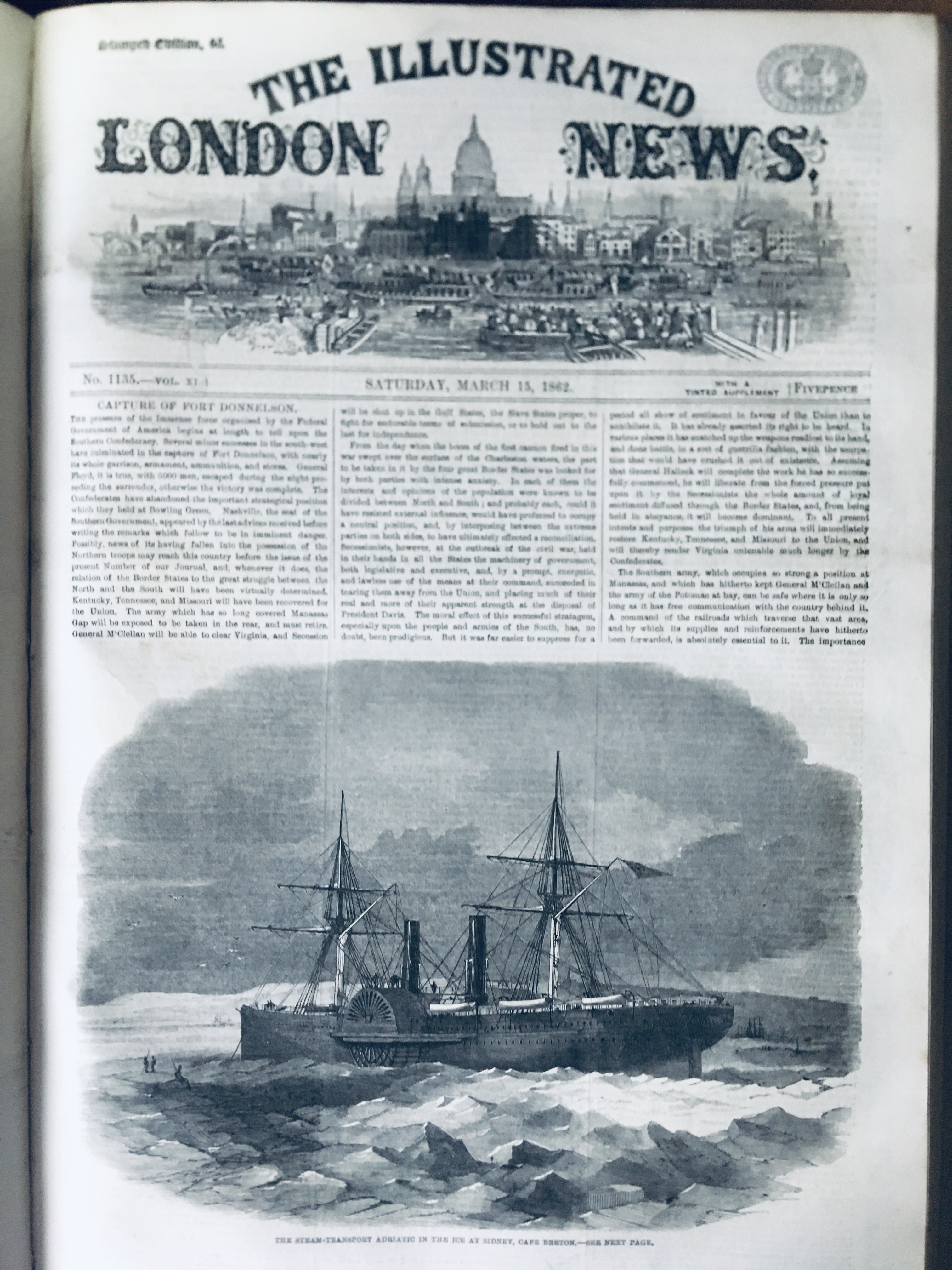 Illustrated London News Antique Bound Jan-June 1862 Over 600 Pages. - Image 2 of 16