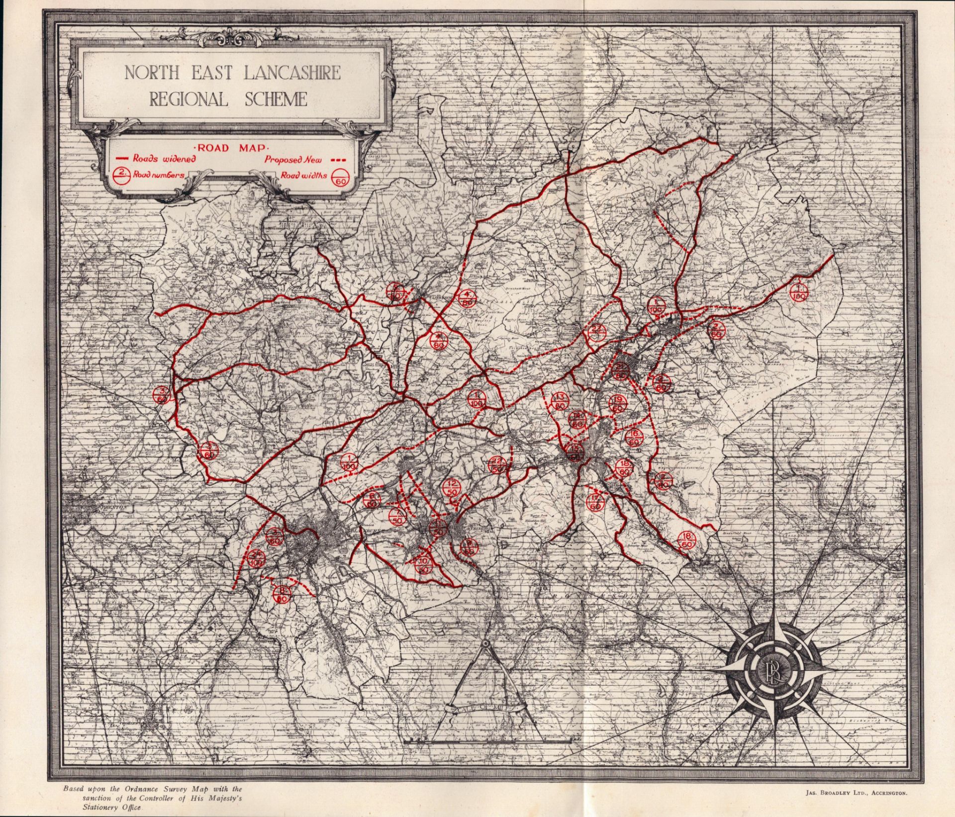 Collection of 9 North-East Lancashire 1929 Regional planning Scheme Report Maps - Image 3 of 10