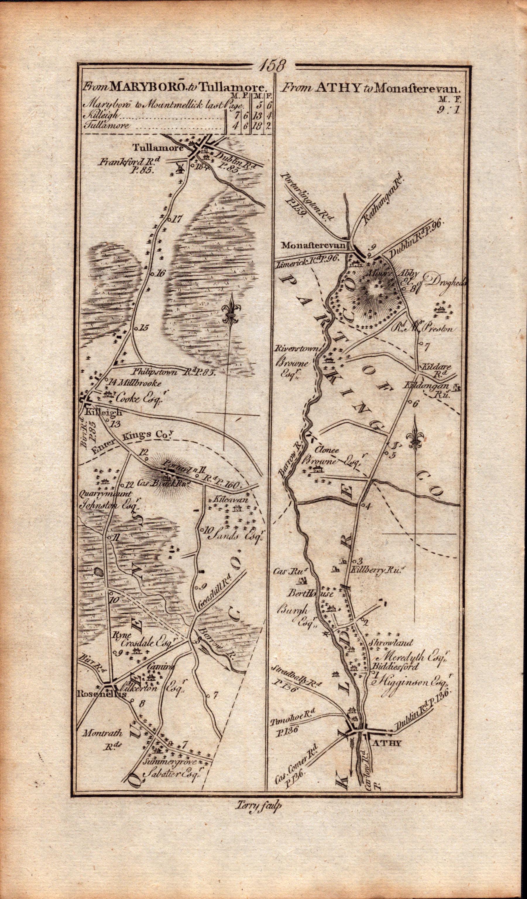 Ireland Rare Antique 1777 Map Offaly Laois Kildare Athy Portlaoise Tullamore. - Image 3 of 4