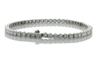 18ct White Gold Tennis Diamond Bracelet 4.83 Carats