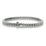 18ct White Gold Tennis Diamond Bracelet 4.83 Carats