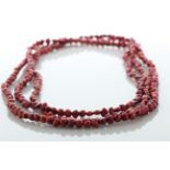 64 Inch Baroque Shaped Cherry 5.0 - 6.0mm Pearl Necklace