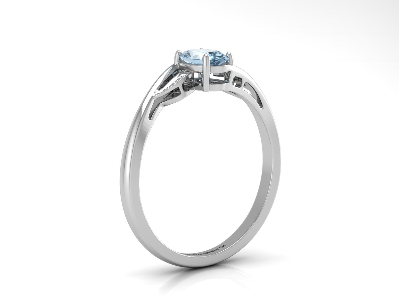 9ct White Gold Fancy Cluster Diamond Blue Topaz Ring (BT0.58) 0.10 Carats - Image 2 of 5