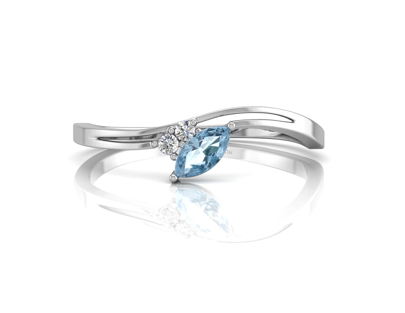 9ct White Gold Fancy Cluster Diamond and Blue Topaz Ring (BT0.22) 0.03 Carats - Image 4 of 5