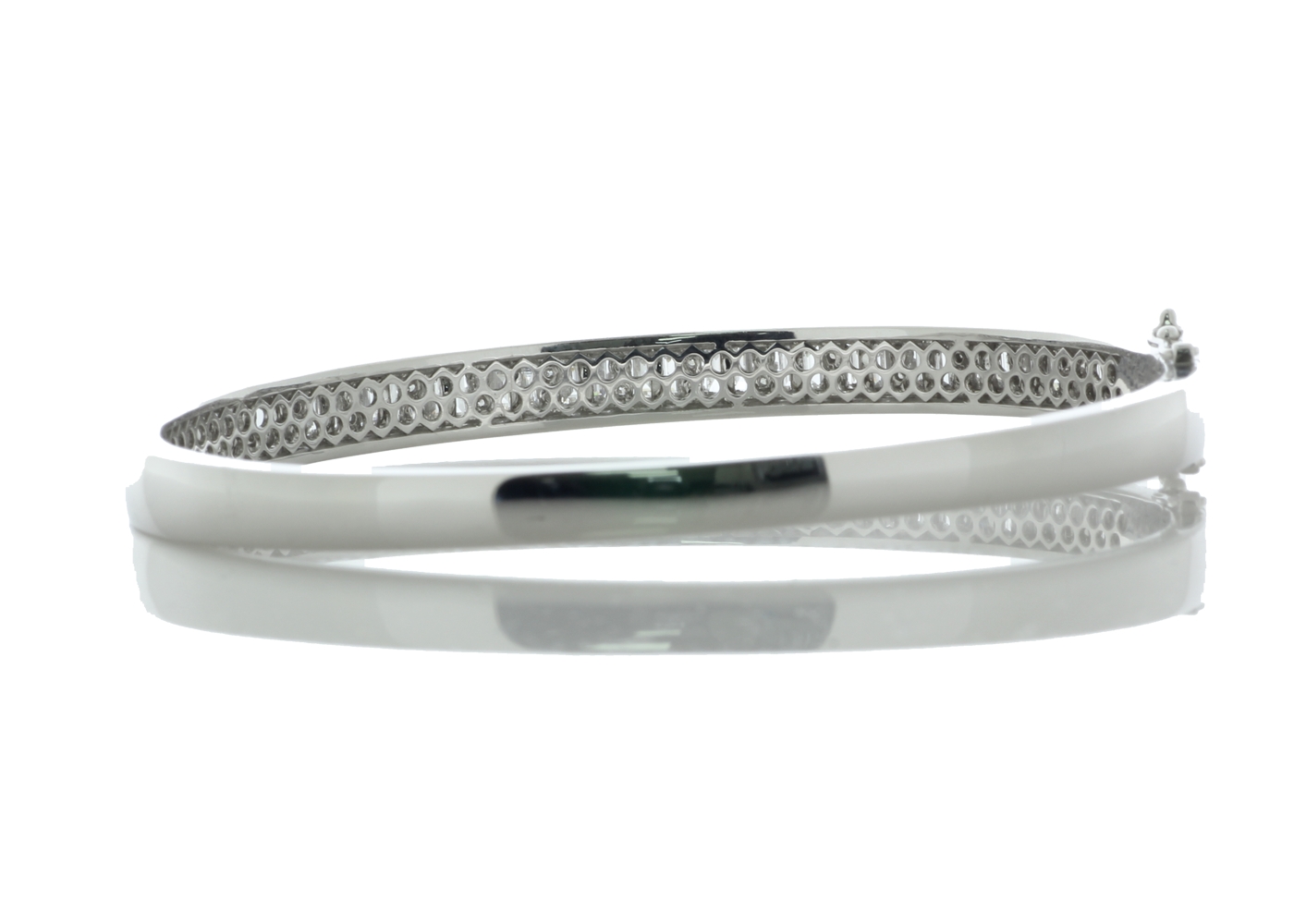 18ct White Gold Channel Set Semi Eternity Diamond Bangle 2.85 Carats - Image 3 of 5