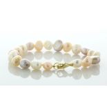 7.5 inch Baroque Shaped Freshwater Cultured 8.0 - 8.5mm Pearl Bracelet With Brass Clasp