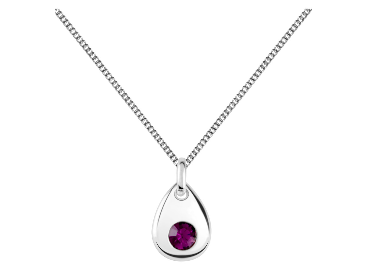 Sterling Silver Pendant June Birthstone 4mm Light Amethyst Crystal - Image 3 of 4