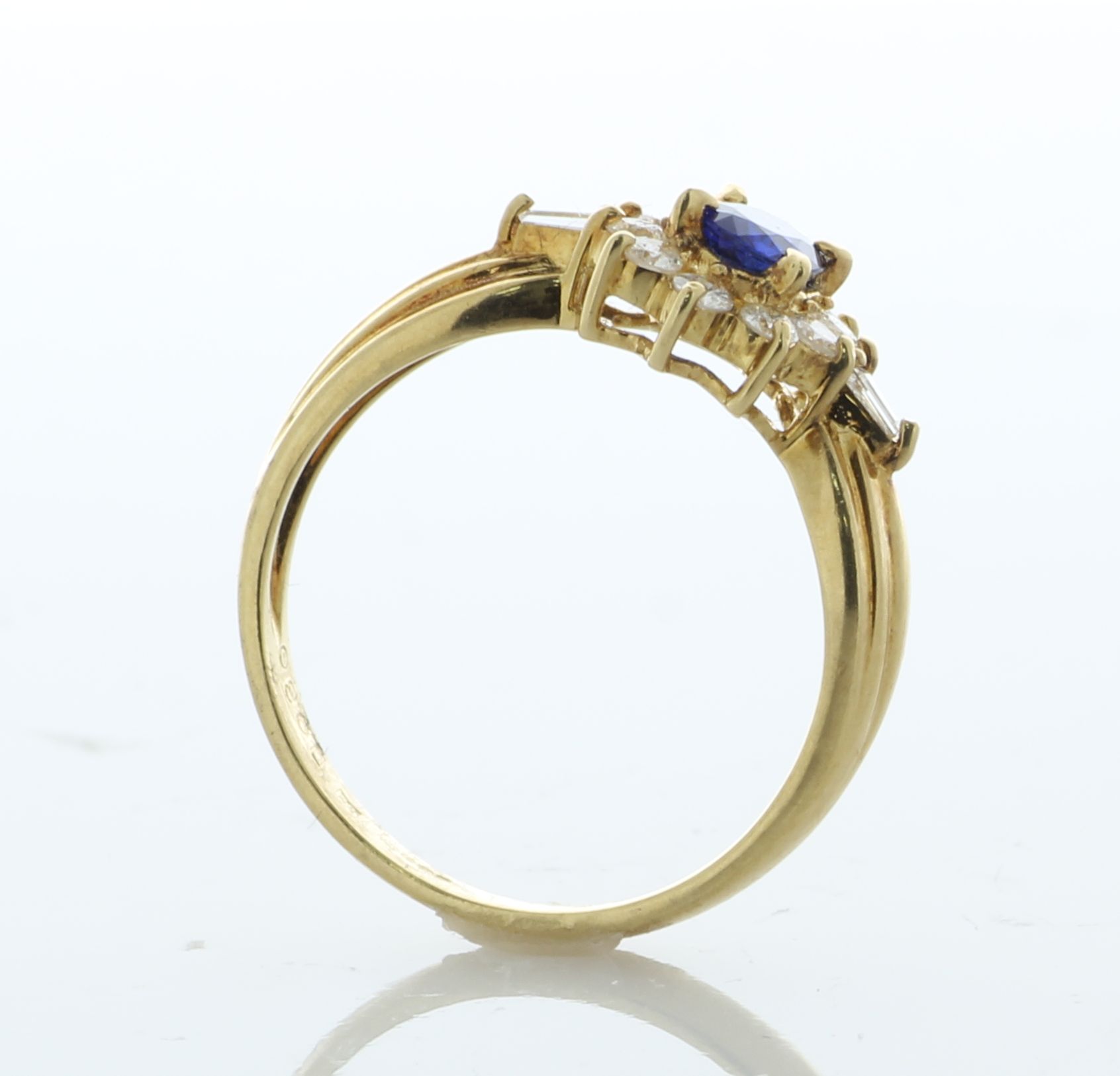 18ct Yellow Gold Oval Cut Sapphire and Diamond Ring (S0.45) 0.30 Carats