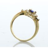 18ct Yellow Gold Oval Cut Sapphire and Diamond Ring (S0.45) 0.30 Carats