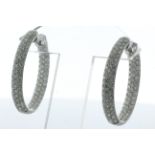 18ct White Gold Eternity Diamond Hoop Earrings 5.66 Carats