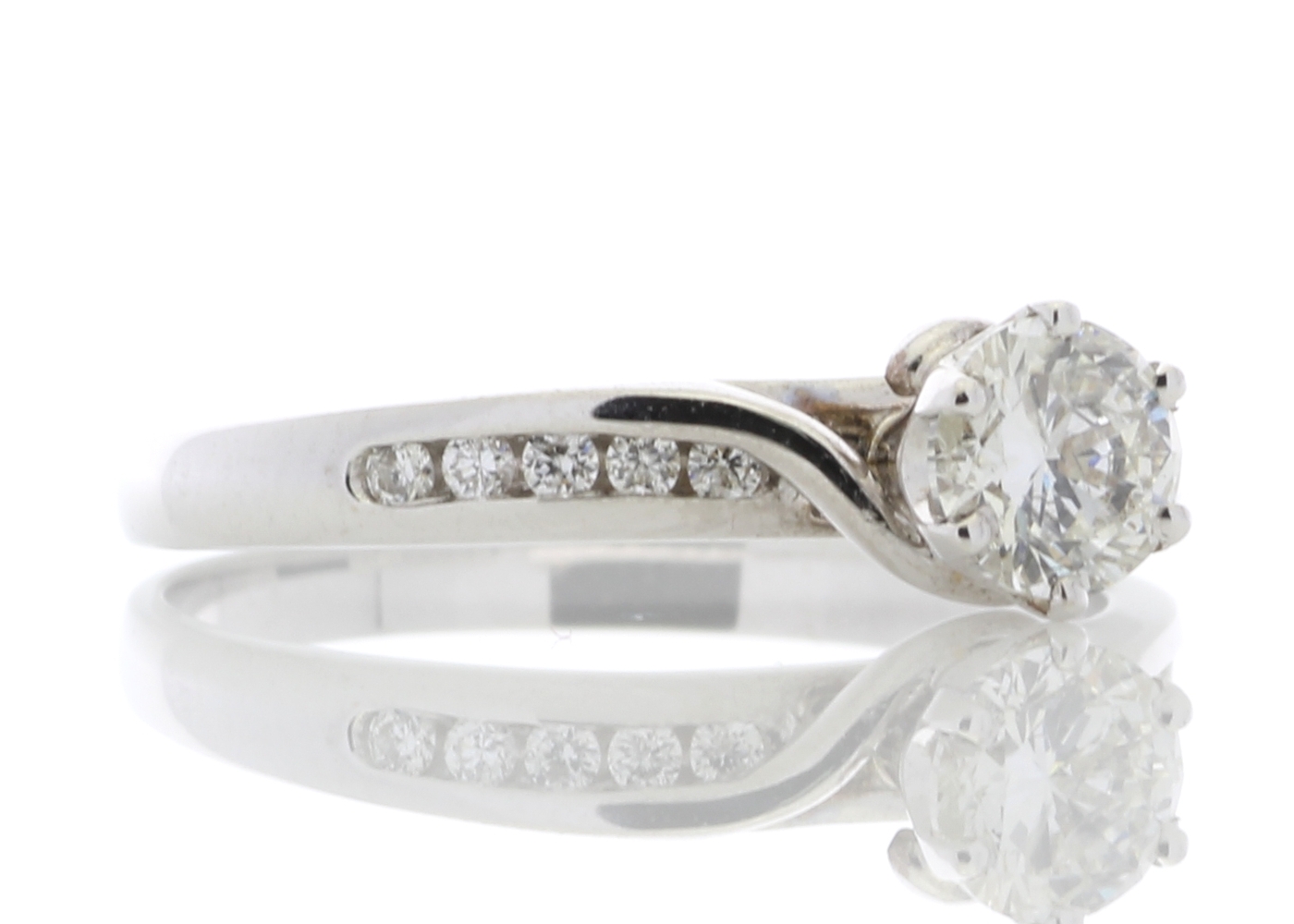 18ct White Gold Single Stone Diamond Ring With Stone Set Shoulders (0.51) 0.61 Carats - Image 5 of 6