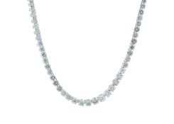 18ct 16" White Gold Tennis Diamond Collaret 10.00ct