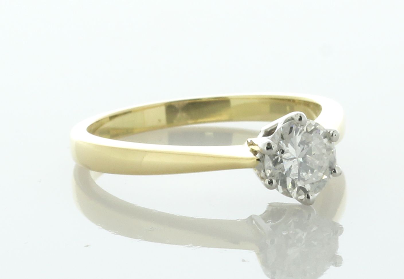 18ct Yellow Gold Single Stone Six Claw Set Diamond Ring 0.79 Carats - Image 2 of 6