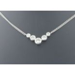 Platinum Illusion Set Diamond Pendant 1.00 Carats