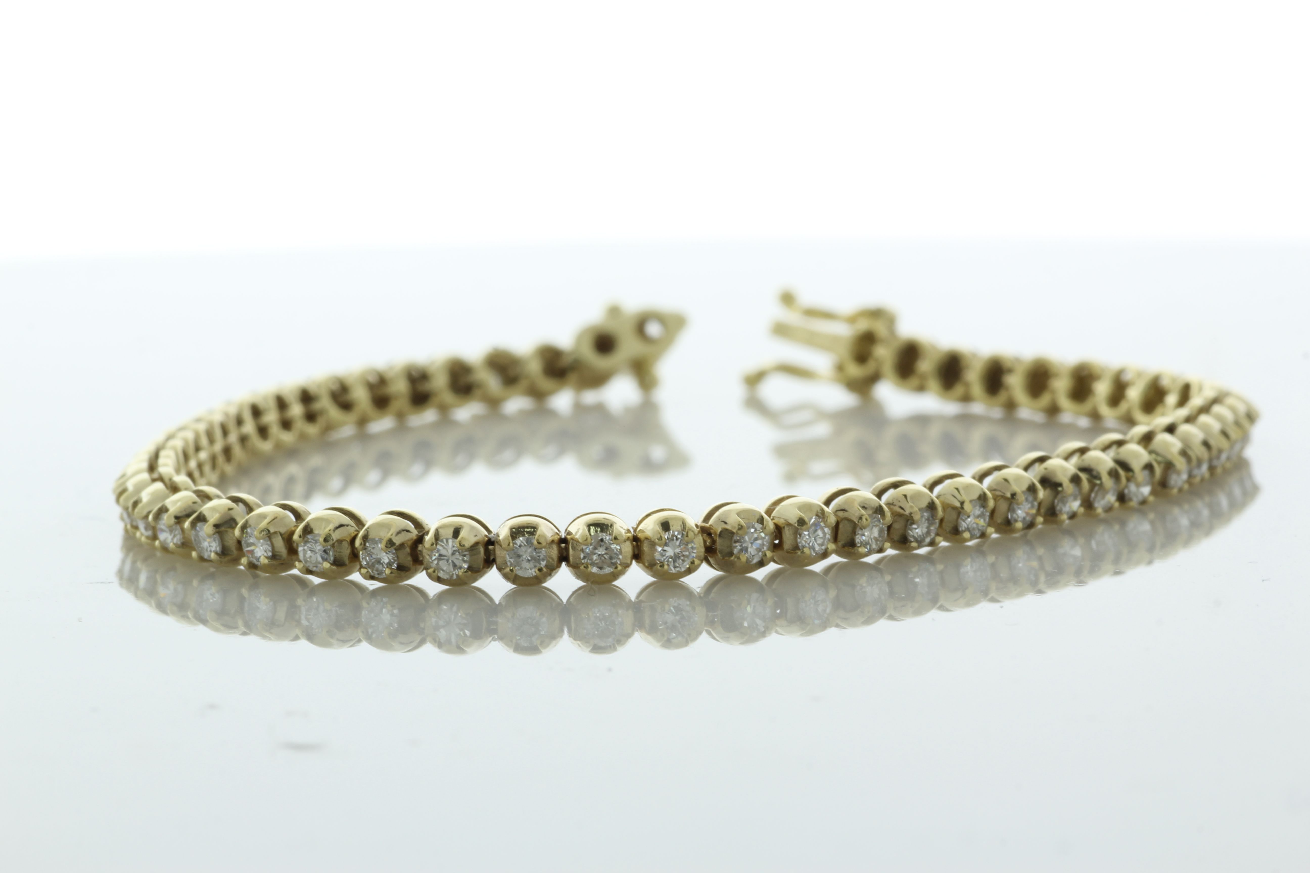 18ct Yellow Gold Tennis Diamond Bracelet 1.86 Carats - Image 2 of 5