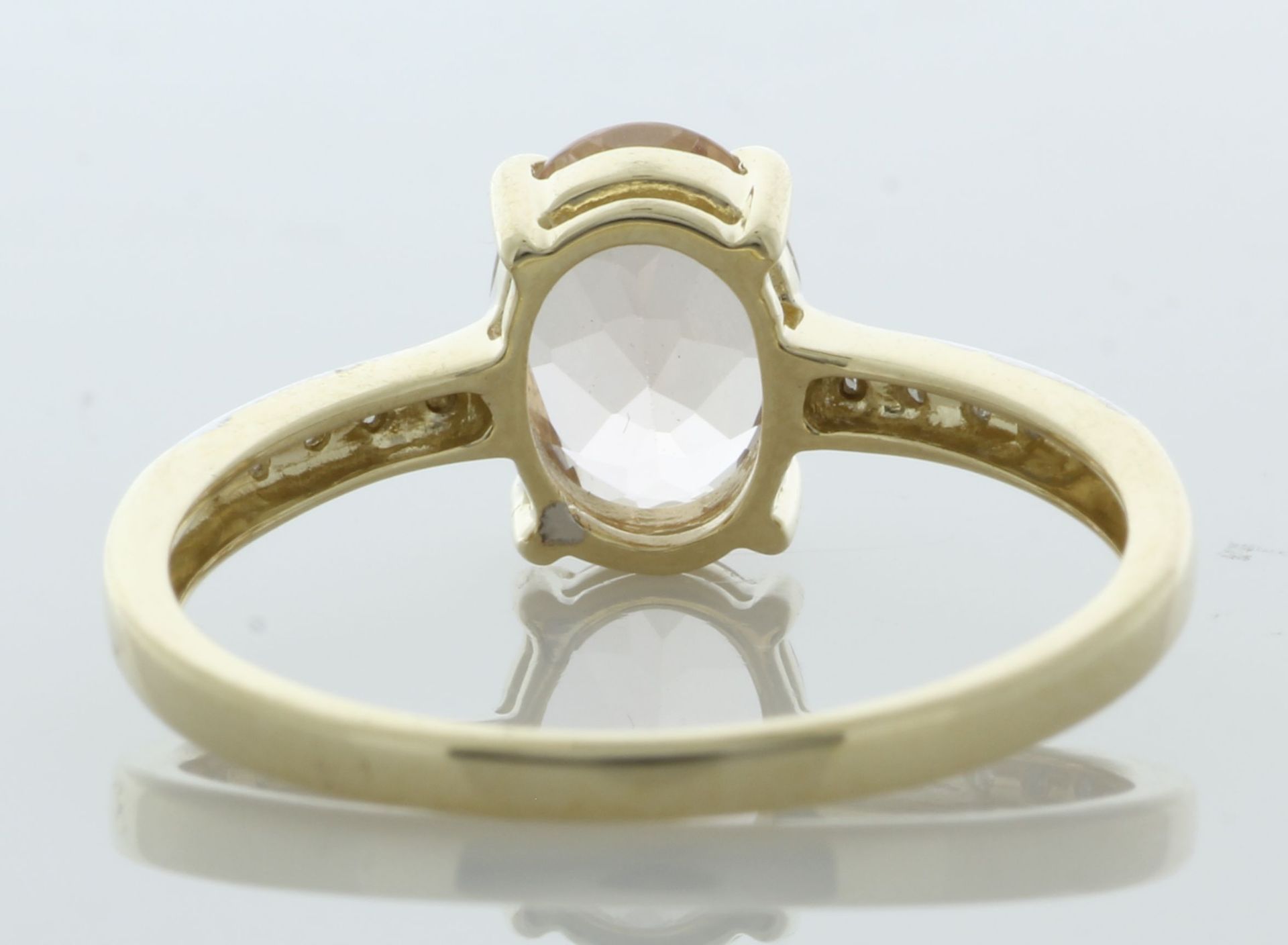 9ct Yellow Gold Diamond and Morganite Ring (PM1.00) 0.04 Carats - Image 3 of 4