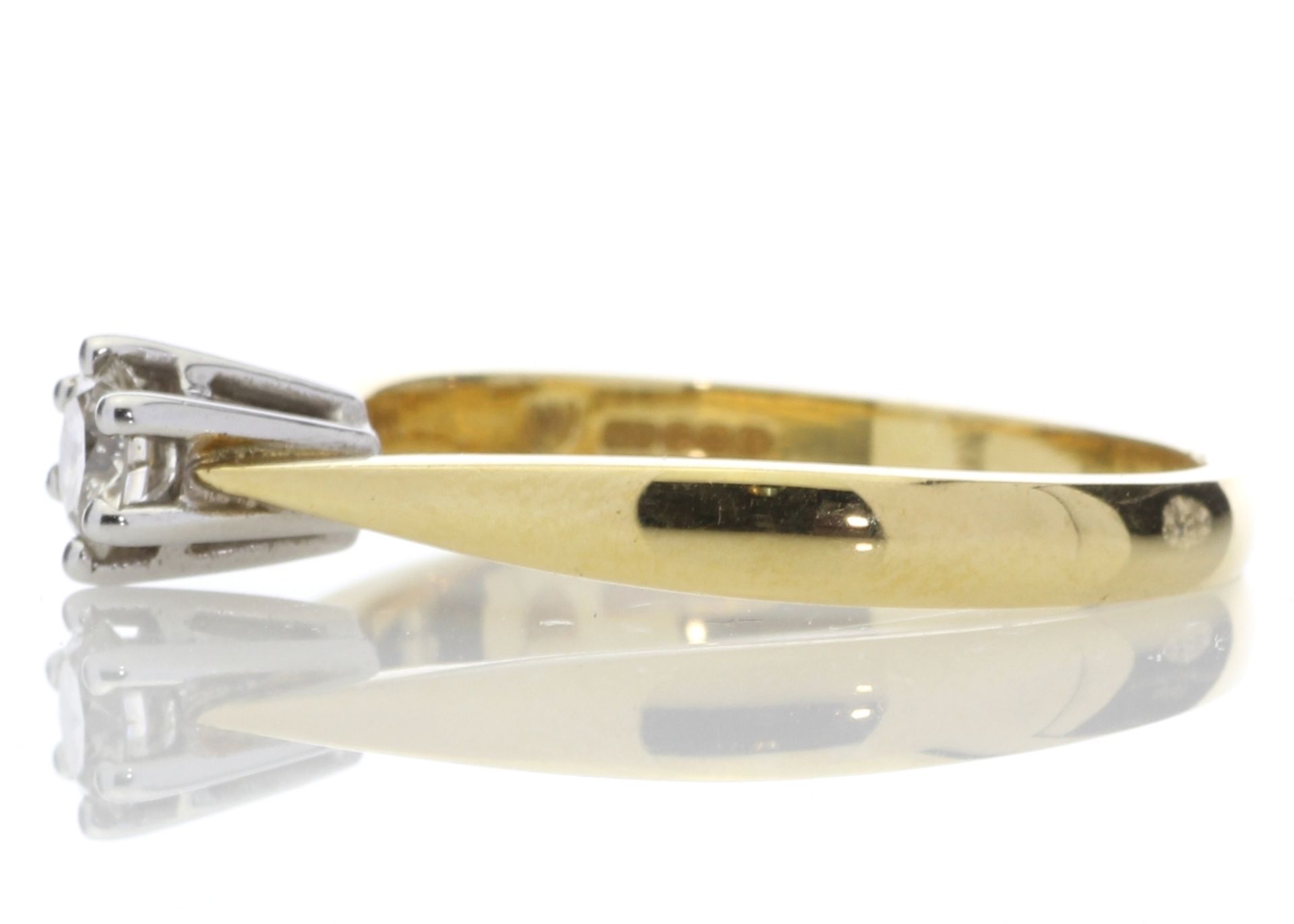 18ct Yellow Gold Single Stone Six Claw Set Diamond Ring 0.25 Carats - Image 3 of 5