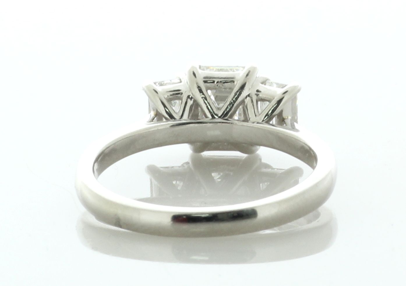 Platinum Three Stone Claw Set Diamond Ring (1.11) 1.91 Carats - Image 4 of 5