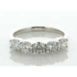 Platinum Five Stone Diamond Ring 1.52 Carats