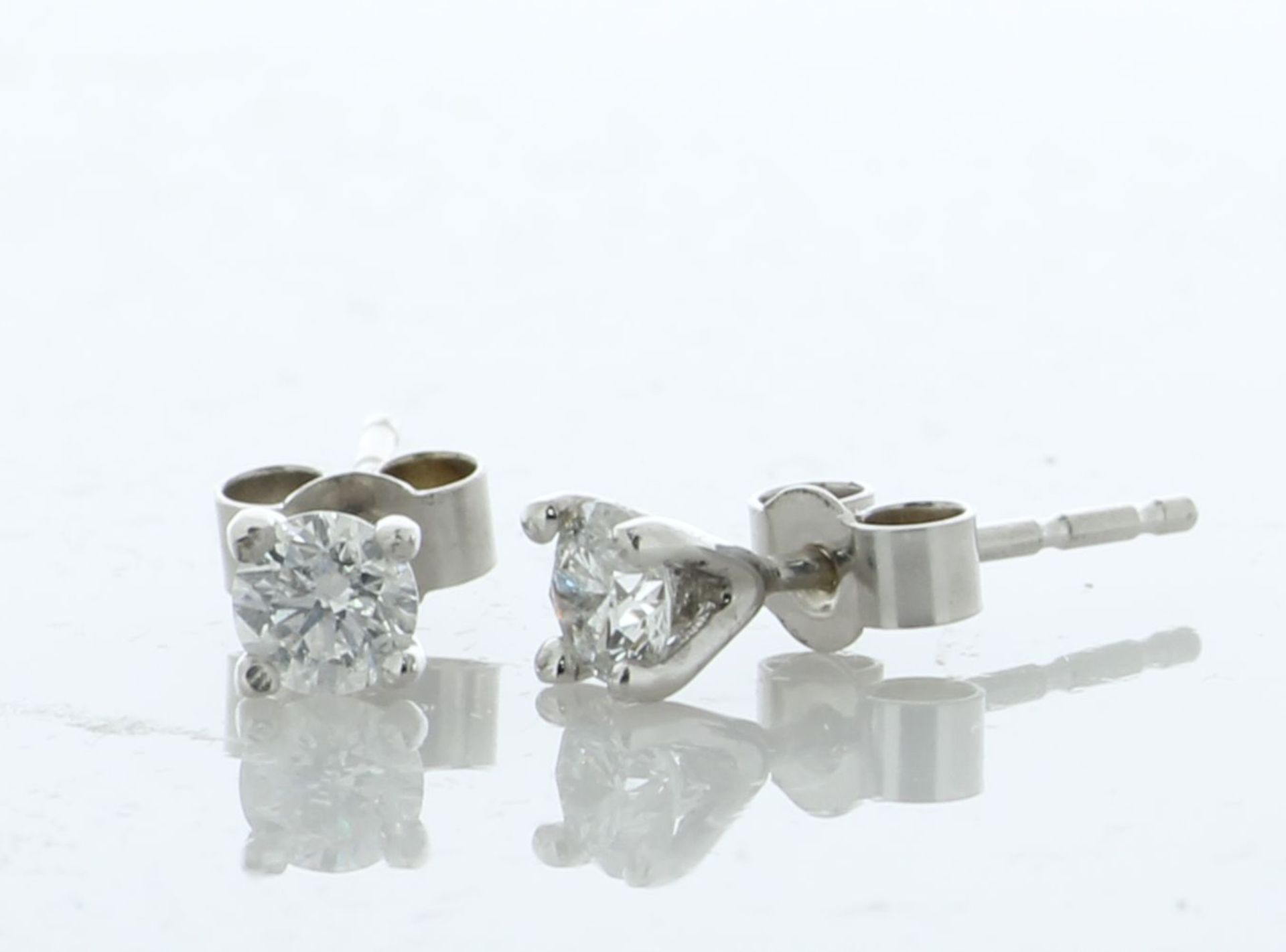 9ct White Gold Single Stone Diamond Earring 0.33 Carats