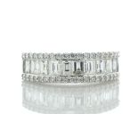 18ct White Gold Channel Set Semi Eternity Diamond Ring 1.37 Carats