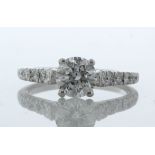 18ct White Gold Single Stone Prong Set With Stone Set Shoulders Diamond Ring (1.07) 1.47 Carats