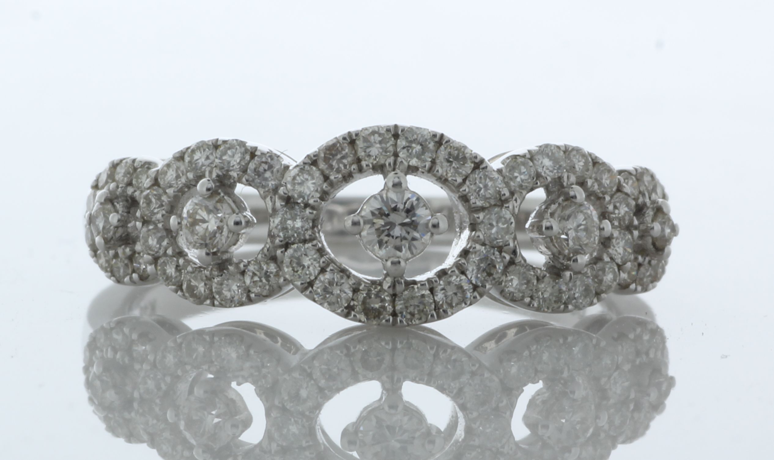 18ct White Gold Half Eternity Style Diamond Ring 0.57 Carats
