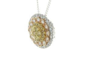 18ct Rose Gold Illusion Set Diamond Pendant 0.31 Carats