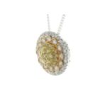 18ct Rose Gold Illusion Set Diamond Pendant 0.31 Carats